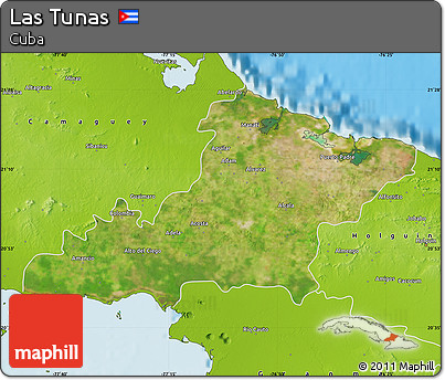 Satellite Map of Las Tunas, physical outside