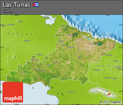 Satellite Map of Las Tunas, physical outside
