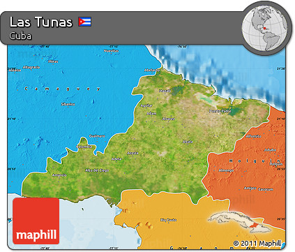 Satellite Map of Las Tunas, political outside