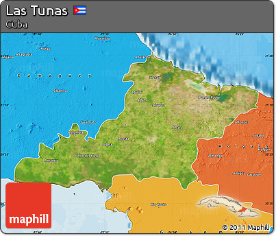 Satellite Map of Las Tunas, political outside