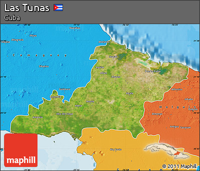 Satellite Map of Las Tunas, political outside