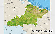 Satellite Map of Las Tunas, shaded relief outside