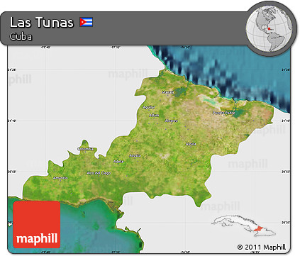Satellite Map of Las Tunas, single color outside