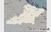 Shaded Relief Map of Las Tunas, darken, semi-desaturated