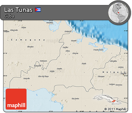 Shaded Relief Map of Las Tunas