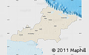 Shaded Relief Map of Las Tunas, single color outside