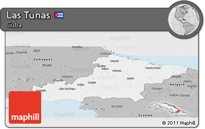 Gray Panoramic Map of Las Tunas
