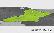 Physical Panoramic Map of Las Tunas, darken, desaturated