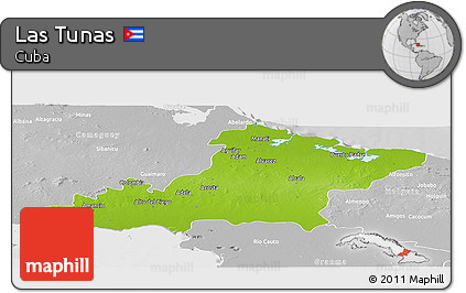 Physical Panoramic Map of Las Tunas, lighten, desaturated