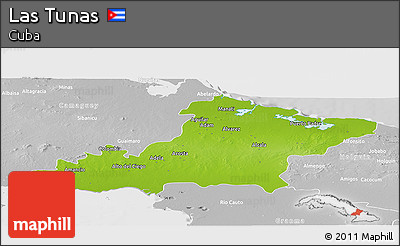 Physical Panoramic Map of Las Tunas, lighten, desaturated