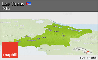 Physical Panoramic Map of Las Tunas, lighten