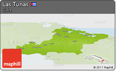 Physical Panoramic Map of Las Tunas, lighten