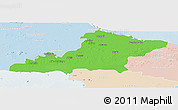 Political Panoramic Map of Las Tunas, lighten