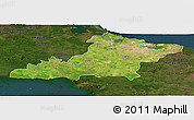 Satellite Panoramic Map of Las Tunas, darken
