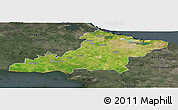 Satellite Panoramic Map of Las Tunas, darken, semi-desaturated