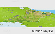 Satellite Panoramic Map of Las Tunas, physical outside