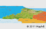 Satellite Panoramic Map of Las Tunas, political outside