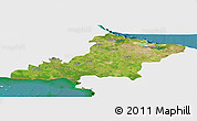 Satellite Panoramic Map of Las Tunas, single color outside