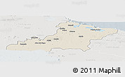 Shaded Relief Panoramic Map of Las Tunas, lighten, semi-desaturated