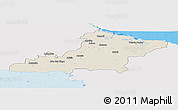 Shaded Relief Panoramic Map of Las Tunas, single color outside