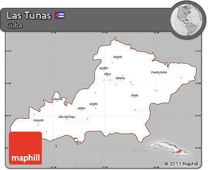 Gray Simple Map of Las Tunas, cropped outside