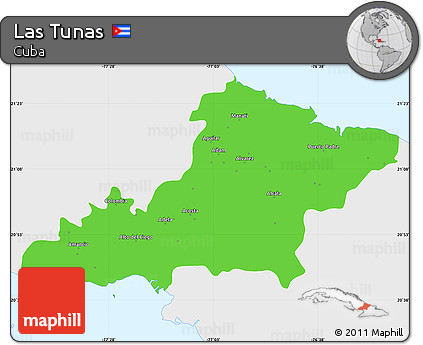 Political Simple Map of Las Tunas, single color outside