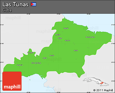 Political Simple Map of Las Tunas, single color outside