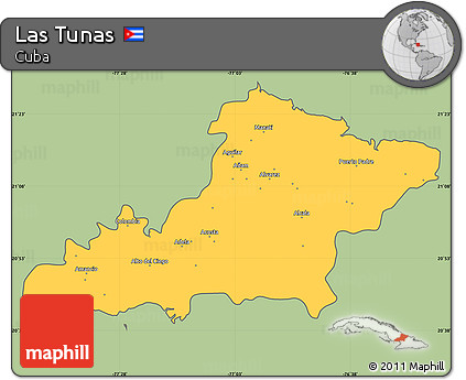 Savanna Style Simple Map of Las Tunas, cropped outside