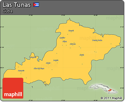 Savanna Style Simple Map of Las Tunas, cropped outside