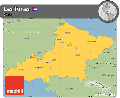 Savanna Style Simple Map of Las Tunas
