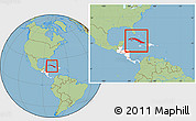 Savanna Style Location Map of Cuba, highlighted continent, within the entire continent