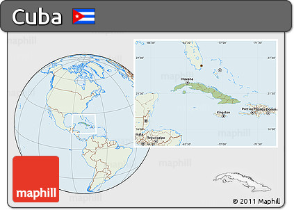 Savanna Style Location Map of Cuba, lighten