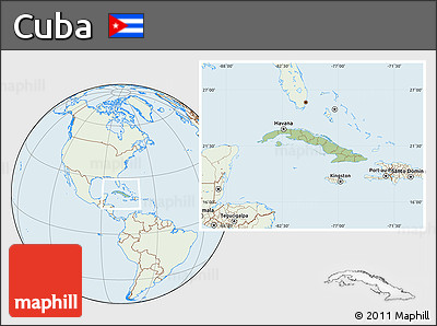 Savanna Style Location Map of Cuba, lighten