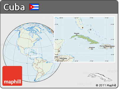 Savanna Style Location Map of Cuba, lighten