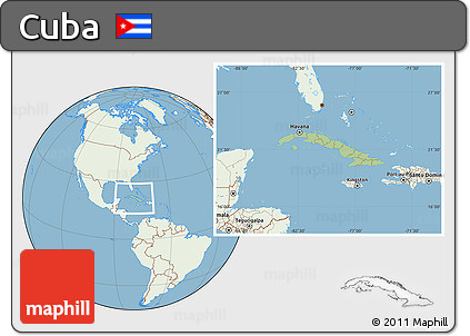 Savanna Style Location Map of Cuba, lighten, land only