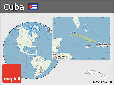 Savanna Style Location Map of Cuba, lighten, land only