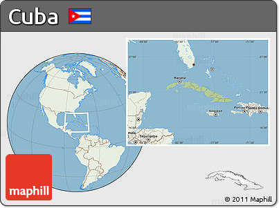 Savanna Style Location Map of Cuba, lighten, land only
