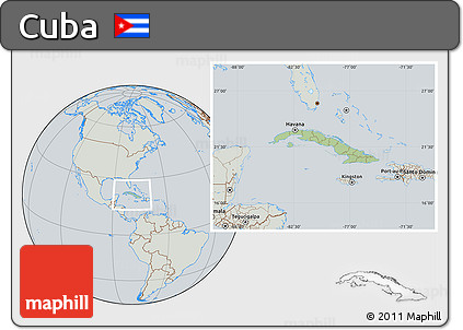 Savanna Style Location Map of Cuba, lighten, semi-desaturated