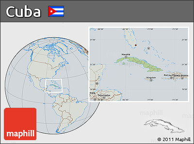 Savanna Style Location Map of Cuba, lighten, semi-desaturated