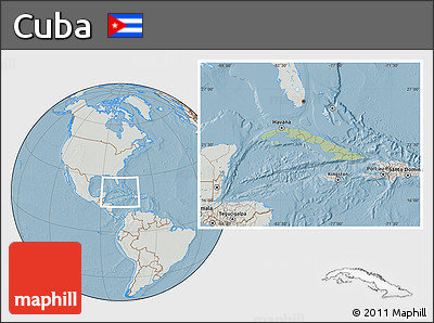 Savanna Style Location Map of Cuba, lighten, semi-desaturated, land only, hill shading