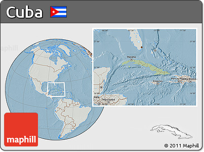 Savanna Style Location Map of Cuba, lighten, semi-desaturated, land only, hill shading