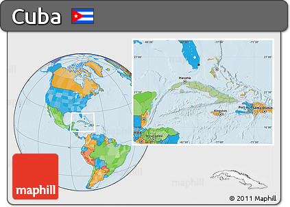 Savanna Style Location Map of Cuba, political outside