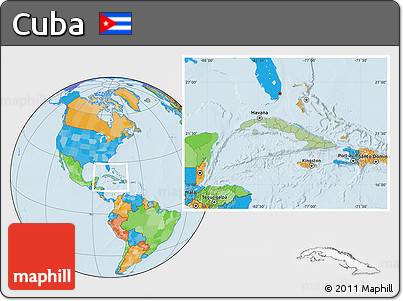 Savanna Style Location Map of Cuba, political outside
