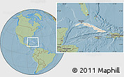 Shaded Relief Location Map of Cuba, savanna style outside, hill shading