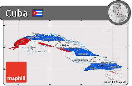 Flag Map of Cuba