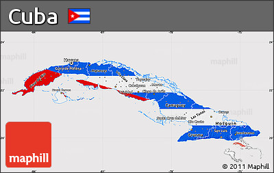 Flag Map of Cuba