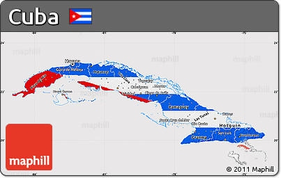 Flag Map of Cuba