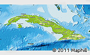 Physical Map of Cuba, darken, land only