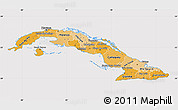 Political Shades Map of Cuba, cropped outside