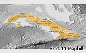 Political Shades Map of Cuba, desaturated